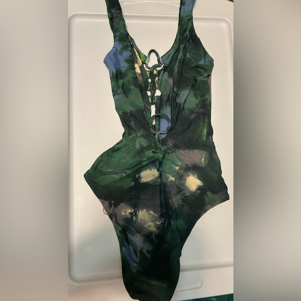 Unsubscribed sexy Lace-Up One-Piece Swimsuit Sz XS